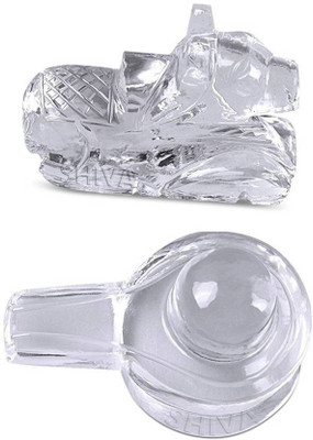 

GIRISHA AND SON Natural Quartz Crystal Sphatik Shiv Nandi 40 gm. approx Showpiece - 5 cm (Mercury, Silver) Decorative Showpiece - 5 cm(Mercury, Silver)