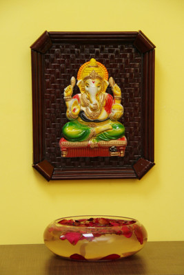 

Tied Ribbons Lord Ganesha_Wall Hanging for Diwali Decorative Showpiece - 24 cm(Plastic, Multicolor)