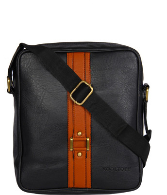 

KOOLTOPP Men & Women Casual Black Leatherette Sling Bag