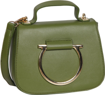 

Bagkok Women Casual Green PU Sling Bag