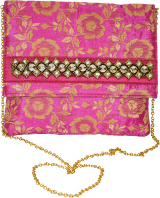 

SM Shopper Women Evening/Party Pink Silk Sling Bag