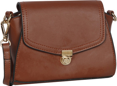 

Bagkok Women Casual Brown PU Sling Bag