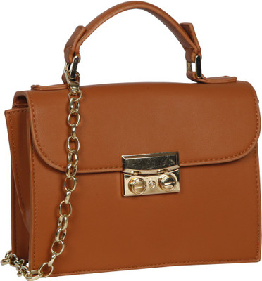 

Bagkok Women Evening/Party Brown PU Sling Bag