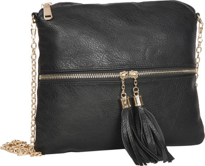 

Bagkok Women Evening/Party Black PU Sling Bag