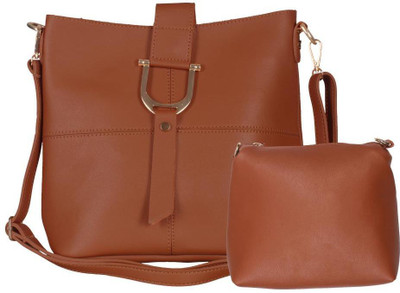 aaradhya creations Girls Casual Brown PU Sling Bag