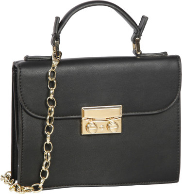 

Bagkok Women Evening/Party Black PU Sling Bag