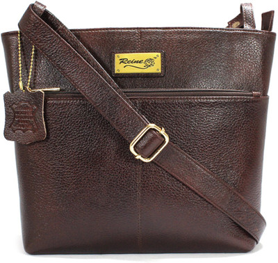 

REINE Women Formal Maroon Genuine Leather Sling Bag