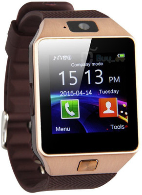 

MOBILE LINK compatible Gold Smartwatch(Brown Strap Free Size)