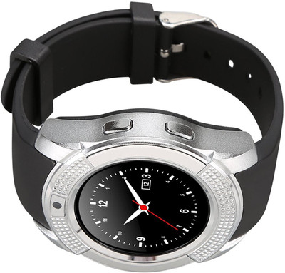 

MOBILE LINK Gione.e compatible bluetooth smartwatch with camera,sim-card slot and memory card slot Silver Smartwatch(Black Strap Free Size)