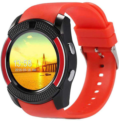 

MOBILE LINK Gione.e compatible bluetooth smartwatch with camera,sim-card slot and memory card slot Red Smartwatch(Red Strap Free Size)