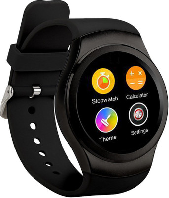 

MOBILE FIT Blackber.ry compatible bluetooth smartwatch with camera,sim-card slot and memory card slot Black Smartwatch(Black Strap Free Size)