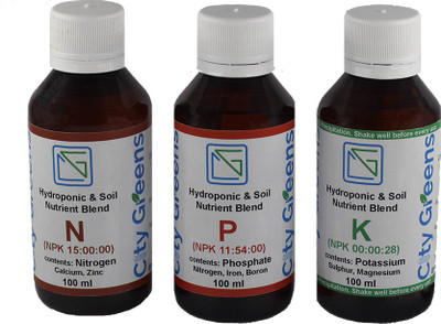 

CityGreens CG Hydroponic & Soil Nutrient Blend NPK 27002 Soil Manure(300 Liquid)