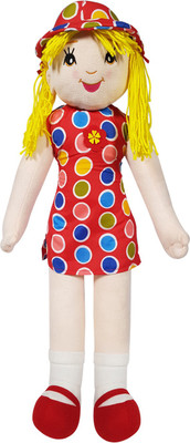 

Ultra Candy Doll Soft Toy Polka Dots with Yellow hair - 27 inch(Red)