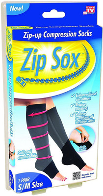 

ZURU BUNCH Ankle genie zip up compression support set of 2 Ankle Support(Black