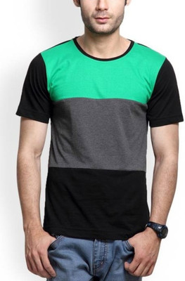 TryThis Color Block Men Round or Crew Multicolor T-Shirt