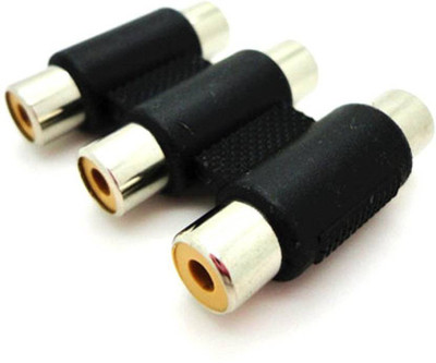 

Prro TV-out Cable 3 RCA to 3 RCA Cupler Both Female Side JHPB-1(Black, For Home Theater)