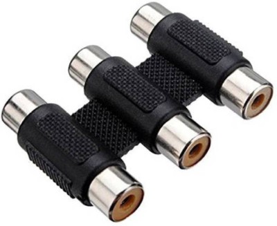 

Prro TV-out Cable 4 RCA to 3 RCA Cupler Both Female Side JHPB-2(Black, For Home Theater)