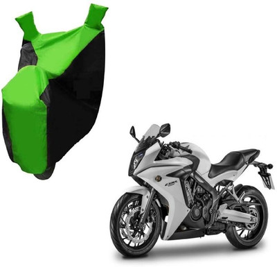 Autocraft Two Wheeler Cover for Honda(CBR 650F, Green, Black)