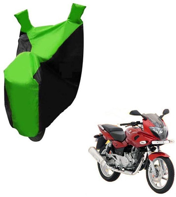 Autocraft Two Wheeler Cover for Bajaj(Pulsar 220 DTS-i, Green, Black)