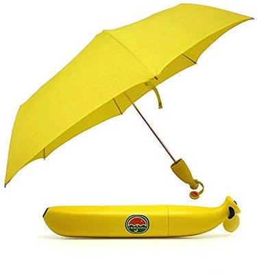 

ZURU BUNCH Folding Portable Sun, Rain Umbrella For Outdoor In Banana Shape-Yellow Umbrella(Black)