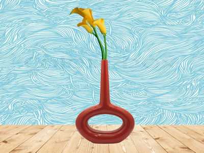 

The Art Affair Polyresin Vase(13 inch, Red)
