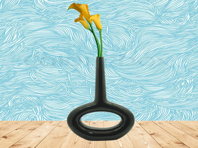 

The Art Affair Polyresin Vase(13 inch, Black)