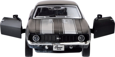 

RMZ 5''PULL BACK MATTEChev Camaro1969 Matte Black Die Cast Car(Blue and Black)