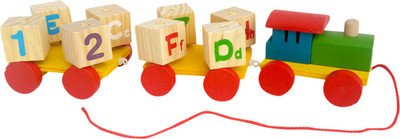 

Trinkets & More - Whirlwind Pull-along Train | Number and Alphabet Rotating Blocks | Early Educational Toys for Toddlers Kids 2 + Years (Plain)(Multicolor)