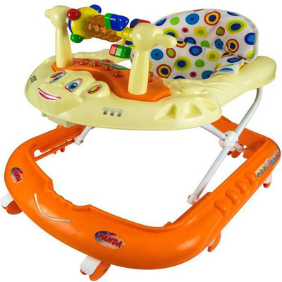 Abasr Musical Activity Walker With Parent Rod(Orange)