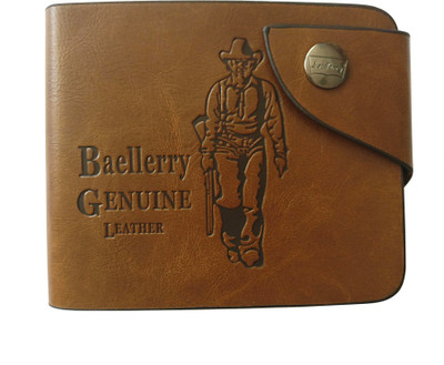

Angelfish Men Brown Genuine Leather Wallet(4 Card Slots)