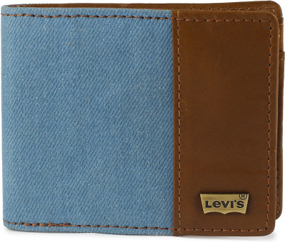 

Levi's Men Blue Genuine Leather, Denim Wallet(4 Card Slots), Light blue