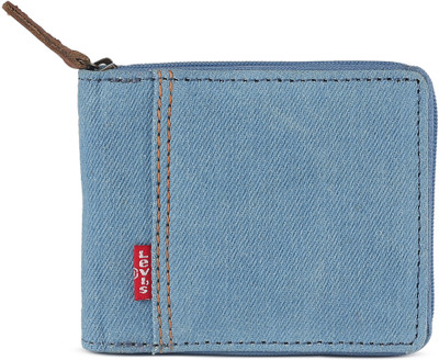 

Levi's Men Blue Genuine Leather, Denim Wallet(4 Card Slots), Light blue