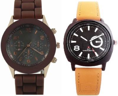 SOOMS LIGHT BROWN SPORTS BELT BOYS WATCH WITH GENEVA ARTIFICIAL CHRONOGRAPH DIAL BEST QUALITY RUBBER STRAP ladies party wear Watch  - For Men & Women   Watches  (Sooms)