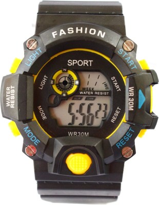 VITREND ™ Fashion Sports Water Resist-Day-Date Standerd Display-Yellow New Watch  - For Men & Women   Watches  (Vitrend)