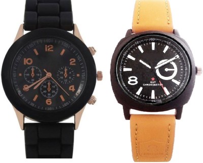 SOOMS LIGHT BROWN SPORTS BELT BOYS WATCH WITH GENEVA ARTIFICIAL CHRONOGRAPH DIAL BEST QUALITY RUBBER STRAP ladies party wear Watch  - For Men & Women   Watches  (Sooms)