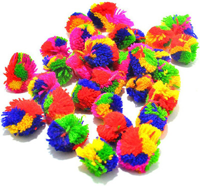 

Wonder Star Pom Pom Rainbow Balls for crafts, decorations, jewelry making, accessories, bags. Pack of 100 Rainbow Balls