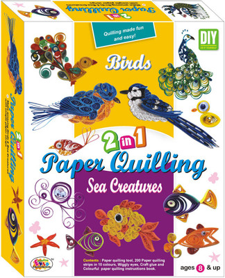 

Ekta 2 In 1 Birds And Sea Creatures Paper Quilling Kit
