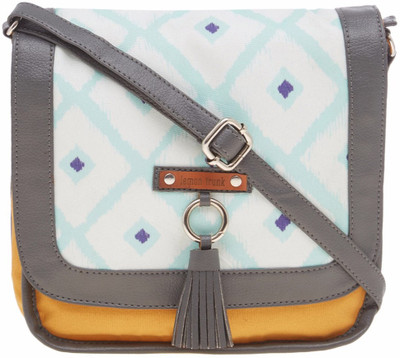

Lemon Trunk Tie and dye Printed flap Sling Bag(Yellow, 5 inch)