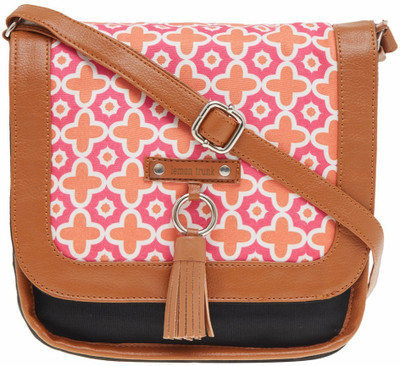 

Lemon Trunk Window Tile flap Printed Sling Bag(Black, 5 inch)