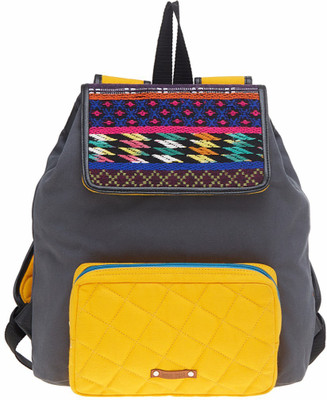 

Lemon Trunk Quied Pocket/ Jacquard flap/Color Block Backpack(Grey, 5 inch)