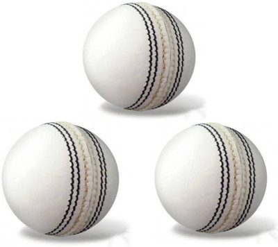 

GLS Genuine Leather 4 Piece Cricket Ball Standard Size 5.5 - Pack of 3 Cricket Leather Ball(Pack of 3, White)