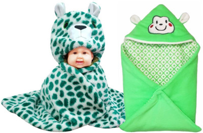 

BRANDONN Abstract  Hooded Baby Blanket(Fur, SEA-GREEN