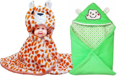 

BRANDONN Abstract  Hooded Baby Blanket(Fur, Orange, SEA GREEN