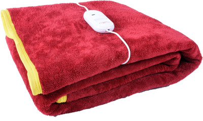 Cozyland Plain Single Electric Blanket Maroon(Coral Blanket, 1) available at flipkart for Rs.799
