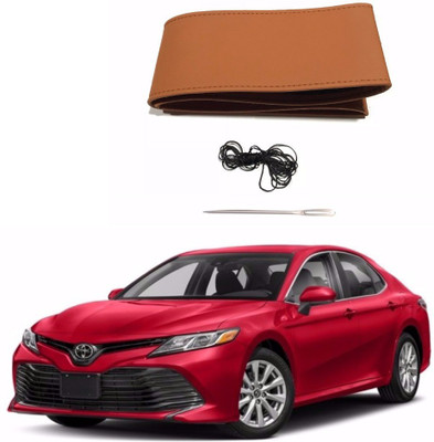 AUTOGARH Hand Stiched Steering Cover For Toyota Camry(Tan, Leatherite)