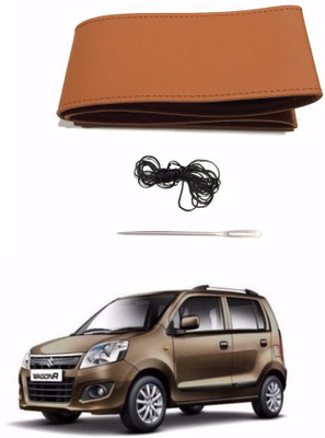 AUTOGARH Hand Stiched Steering Cover For Maruti WagonR(Tan, Leatherite)