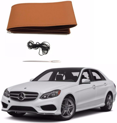 AUTOGARH Hand Stiched Steering Cover For Mercedes Benz E200(Tan, Leatherite)