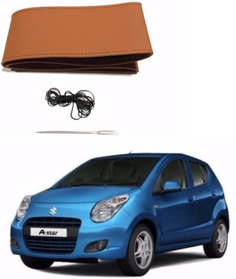 AUTOGARH Hand Stiched Steering Cover For Maruti A-Star(Tan, Leatherite)