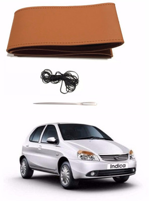AUTOGARH Hand Stiched Steering Cover For Tata Indica(Tan, Leatherite)