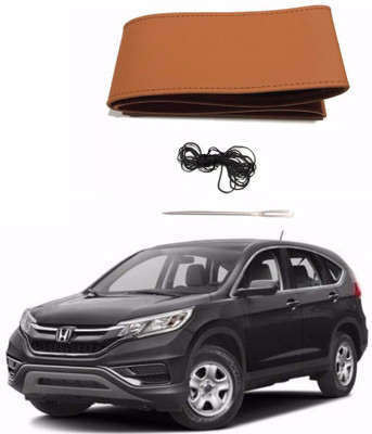 AUTOGARH Hand Stiched Steering Cover For Honda CR-V(Tan, Leatherite)